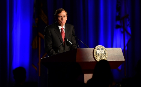David Petraeus addresses students at USC. Frederic J. Brown/AFP/Getty Images